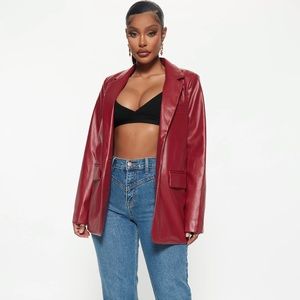 Oversized REAL RED leather jacket
